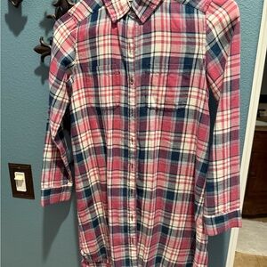 Treasure & Bond Pink and Blue Plaid Shirt
